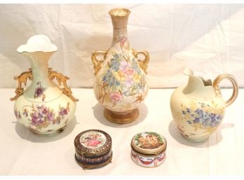 4 Pieces Of Decorative Antique Porcelain By Royal Worcester, RW Bavaria And More