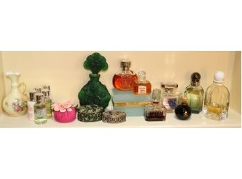 19 Piece Assortment Of Collectible Boxes And Perfumers And Perfume In Bottles
