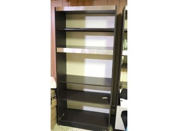 Black Wood Bookcase With Metal Detail