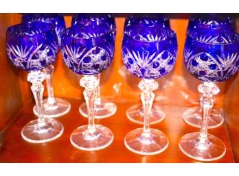 Czech. Bohemian Glass Colbalt Goblets
