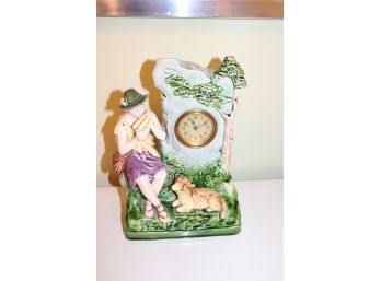 Vintage Royal Dux Clock In Ceramic Display