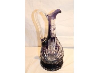 Unusual Bohemian Glass  Lavender Crystal Carafe