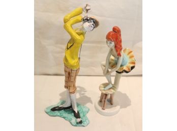2 Humorous And Bawdy Porcelain Figurines