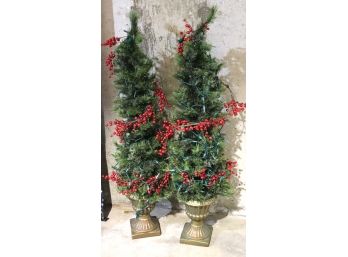 Pair Of Decorative Christmas Trees