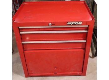 Waterloo Tool Box Cabinet With Assorted Tools & Accessories Includes Bench Top Sander & Skill Saw
