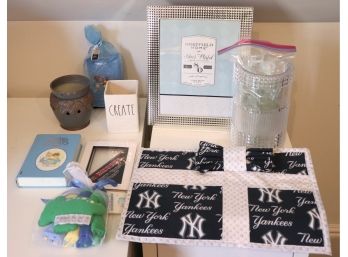 Decorative Lot Includes Sheffield Home Picture Frame, Yankees Placemat, Precious Moments Bible & More