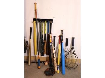 Assorted Kids Baseball Bats & Tennis Rackets