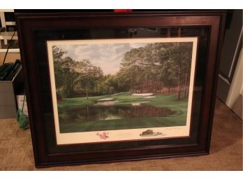 The 16th Hole Red Bud Augusta National Signed By Linda Hartough In A Matted Frame COA Print Number 29/950