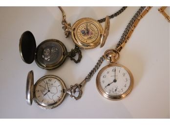 Collection Of Decorative Pocket Watches Includes Texas Lonestar, Westclox, Relic & US Army