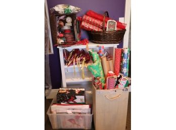 Holiday Wrapping Extravaganza Includes Assorted Holiday Wrapping Paper, Ribbons And Boxes
