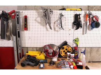 Assorted Household Tools Includes Saws, Levels, Hand Tools & More