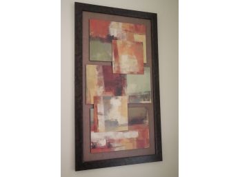 Unique Dimensional Wall Art With Vibrant Colors & Square Accent Pillows