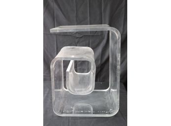 Fun & Funky Lucite Spiral Cube Side Table Can Be Displayed In Multiple Ways!