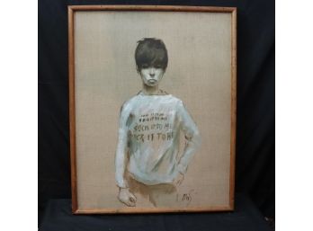 Very Cool Vintage 60s Era Painting Sock It To Me T Shirt Signed Alex S