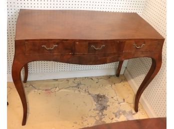 Antique French Art Deco Table/Writing Desk With Curved Legs - Beautiful Grained Wood