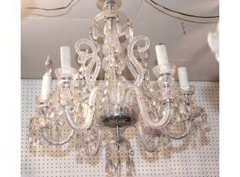 Elegant All Glass Maria Teresa Style Chandelier With 6 Arms And Beautiful Scrollwork Design