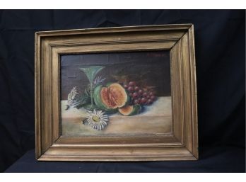 Still Life Oil Painting Signed By Listed Artist Max Claus 1905 In Original Frame