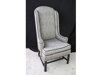 Fun Black/White Accent Chair With Black Lacquered Base