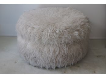 Vintage Fluffy Ottoman With Cushion Top That Is Removable With Brass Casters By Mason Art Inc In NY