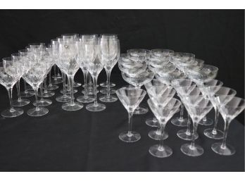 Large Collection Of Orrefors Crystal Stemware