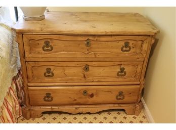 Quality Rustic Wood Nightstand/Dresser With Ornate Fish Handle Hardware