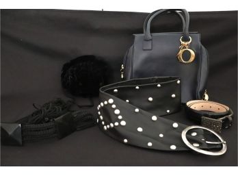 Womens Collection - Christian Dior Handbag, Judith Jack Leather Belt & Fun Leather Belt AB Stamp