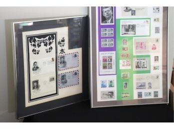 Collection Of JFK Framed Envelopes & Stamps In Matted Frames- Nice Set