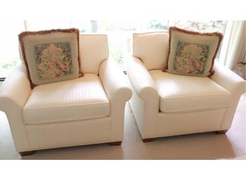 Pair Of Quality Custom Off White Accent Chairs By Contract Gallery INC Highpoint North Carolina