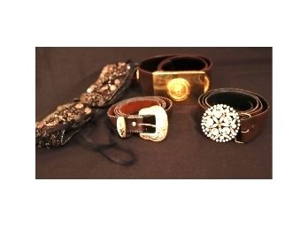Womens Designer Belts Includes Escada Belt, Les Petites & Western Style Belt By Leather Rock