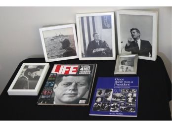 Collection Of JFK Magazines & Framed Print