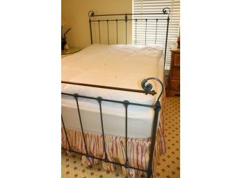 Ornate Queen-Sized Wrought Iron Frame With A Green Antiqued Finish Includes Stearns & Foster Mattress