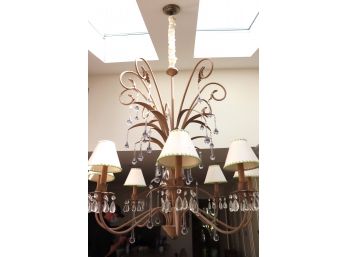 Metal And Crystal Detailed Informal Chandelier Great For Kitchen