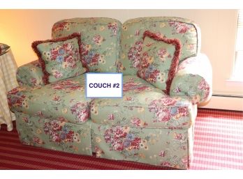 Robert Allen Floral Loveseat With Decorative Pillows - Quality Piece!