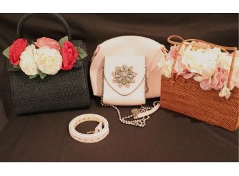 Womens Handbags - La Romana, Leather Rock USA, Blooming Baskets By Lisa & Jill Stewart NY
