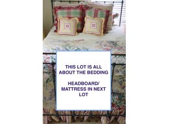 Queen Size Bedding - 2 Quilts, Bed Skirt, 2 Matching Shams & Decorative Pillows Yves Delorme Paris Quilt