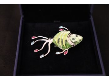 Beautiful Swarovski Fish Pin With Box