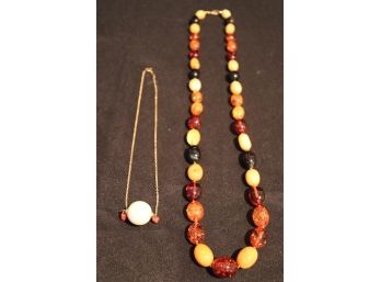 Includes 14 Kt Gold Necklace With Bone Pendant Beautiful Beaded Necklace