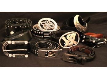 Womens Designer Belts Includes YSL, Simon, Nardo, Genuine Max Mara & Areias Sterling 925 Buckle