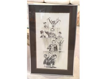 Comical Signed Ventriloquist- Print By Artist Wayne Howell 22/250