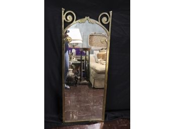 Gorgeous Vintage Brass Wall Mirror With Some Light Oxidation Along Frame