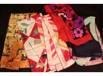Designer Silk Scarves - Floral Patterns, Sportmax, Les Copains, Grant Gaither, Nicklaus & Frey Made In Italy