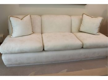 Beautiful Custom Sofa With Beautiful Embellished Cream Fabric