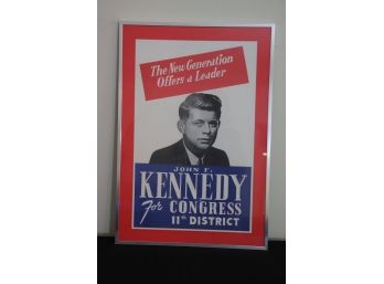 JFK - The New Generation Offers A Leader - JFK For Congress 11th District In A Custom Metal Frame