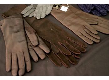 Women's Designer Gloves Includes Bonwit Teller, 100  Wool, Max Mara Genuine Leather Sz 6.5 - 7.5