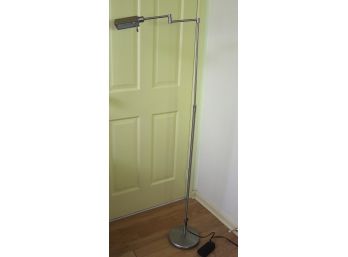 Smooth Brushed Nickel Finished Adjustable Floor Lamp With Foot Dimmer Pedal