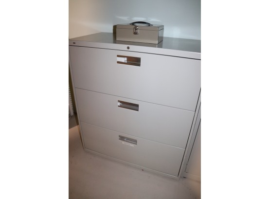 3 Drawer File Cabinet With Money Box- Money Box Has No Key Tall No Key