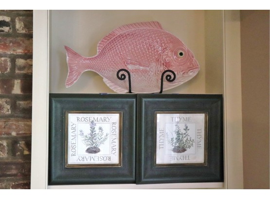 Fish Serving Platter Made In Portugal & Framed Prints - Herbs, Herbs, Herbs
