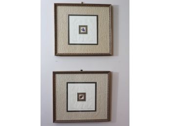 Pair Of Framed Textured Signed Prints,  Fruit Of The Spirit