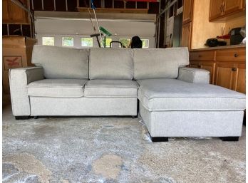 Comfortable Sectional Sofa With Footrest- Open Up For Storage Extends To 64 Long At Foot Rest