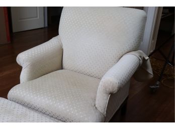 Beautiful Custom Upholtered Accent Chair With Matching Ottoman